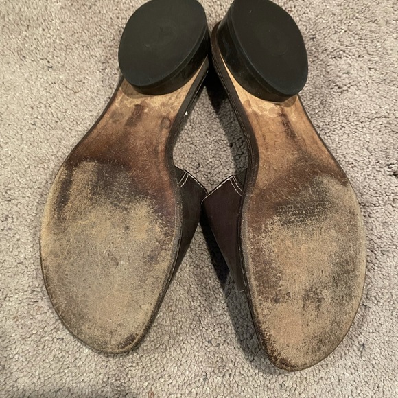 Donald J Pliner Brown Leather Mules w/ Block Heel - Picture 2 of 2